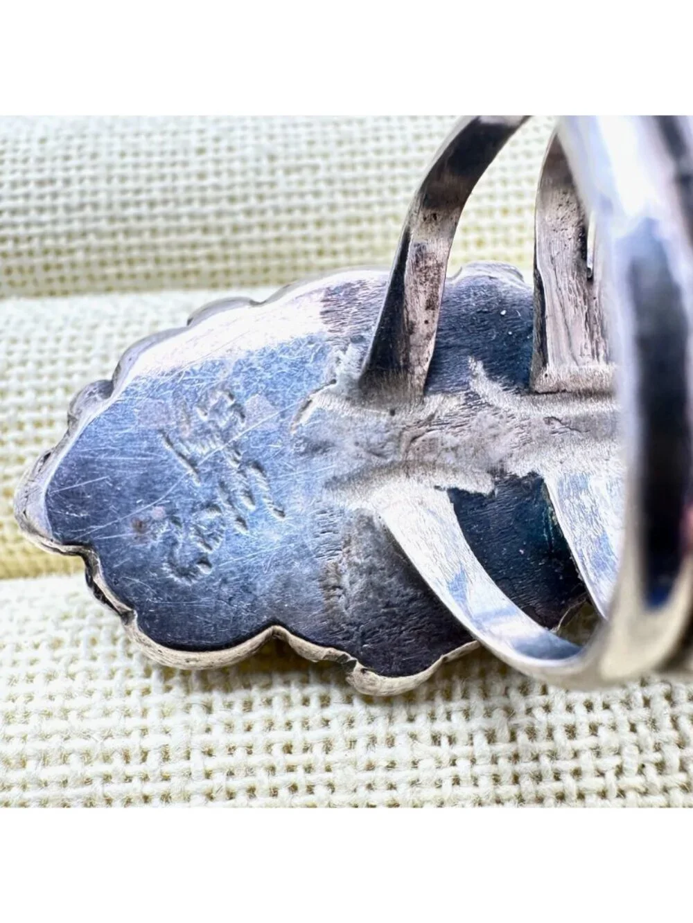 Vintage Native American Blue Turquoise Sterling Silver Ring Size 8 Mens Womens